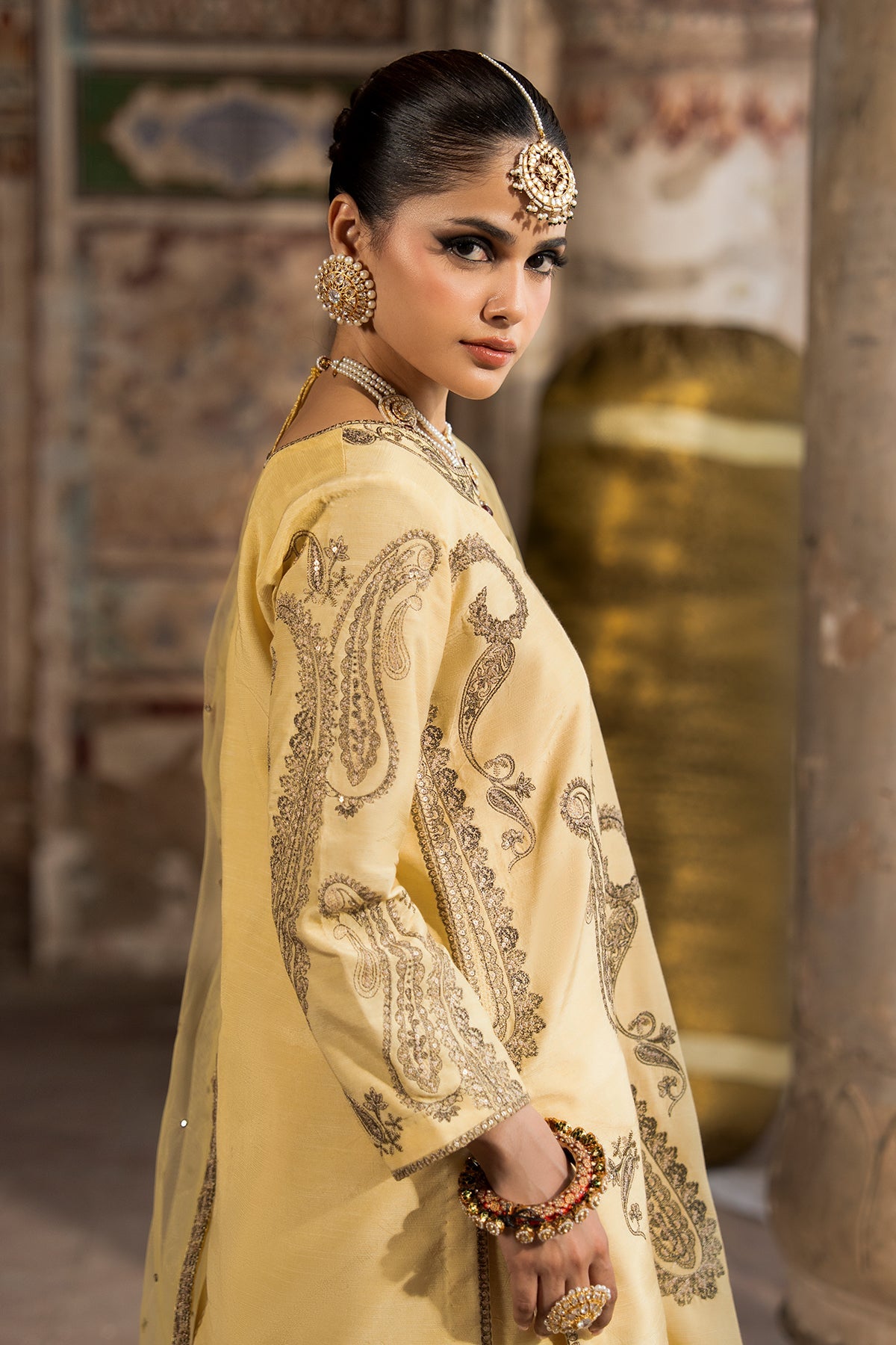 Charizma | Festive Pret | 3-PC Embroidered Raw Silk CMA-6-414 - by Libasekhas UK - Registered Vendor of : Charizma - 100% Original Designer Dress