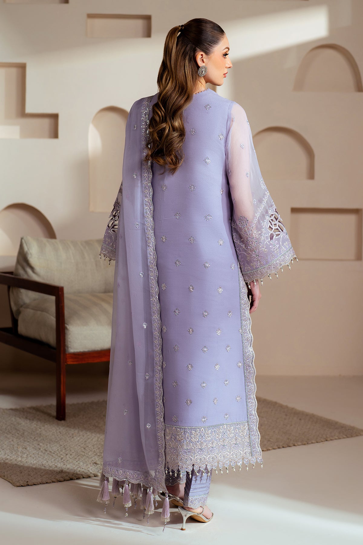Alizeh | Aymal Chiffon | AF-BHM-4041-Marine - by - Libasekhas UK - Registered Vendor of : Alizeh - 100% Original Designer Dresss