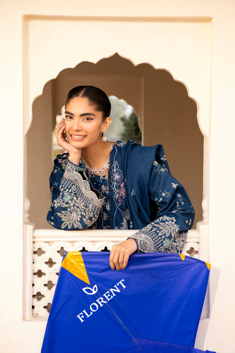 Florent | Basant Chikankari | FBC - 8B - by Libasekhas UK - Registered Vendor of : Florent - 100% Original Designer Dress