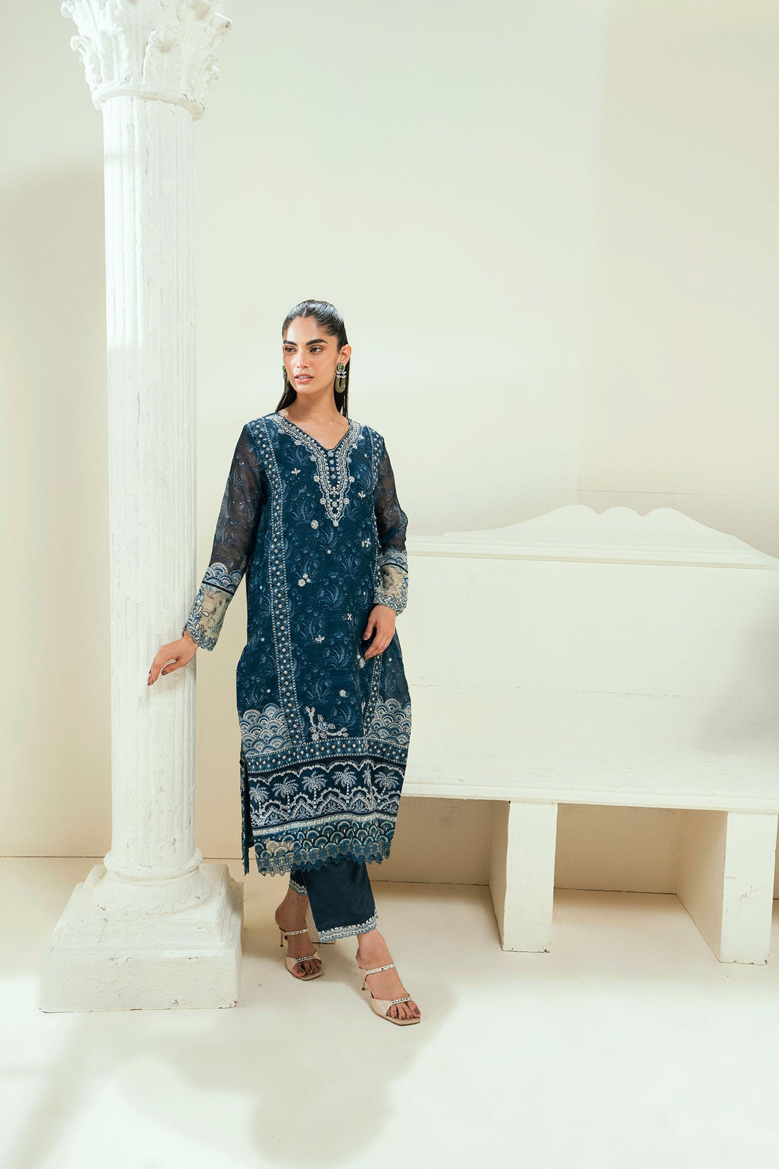 Dhanak | Signature Pret | SS25DA-2695 NAVY BLUE - by - Libasekhas UK - Registered Vendor of : Dhanak - 100% Original Designer Dresss