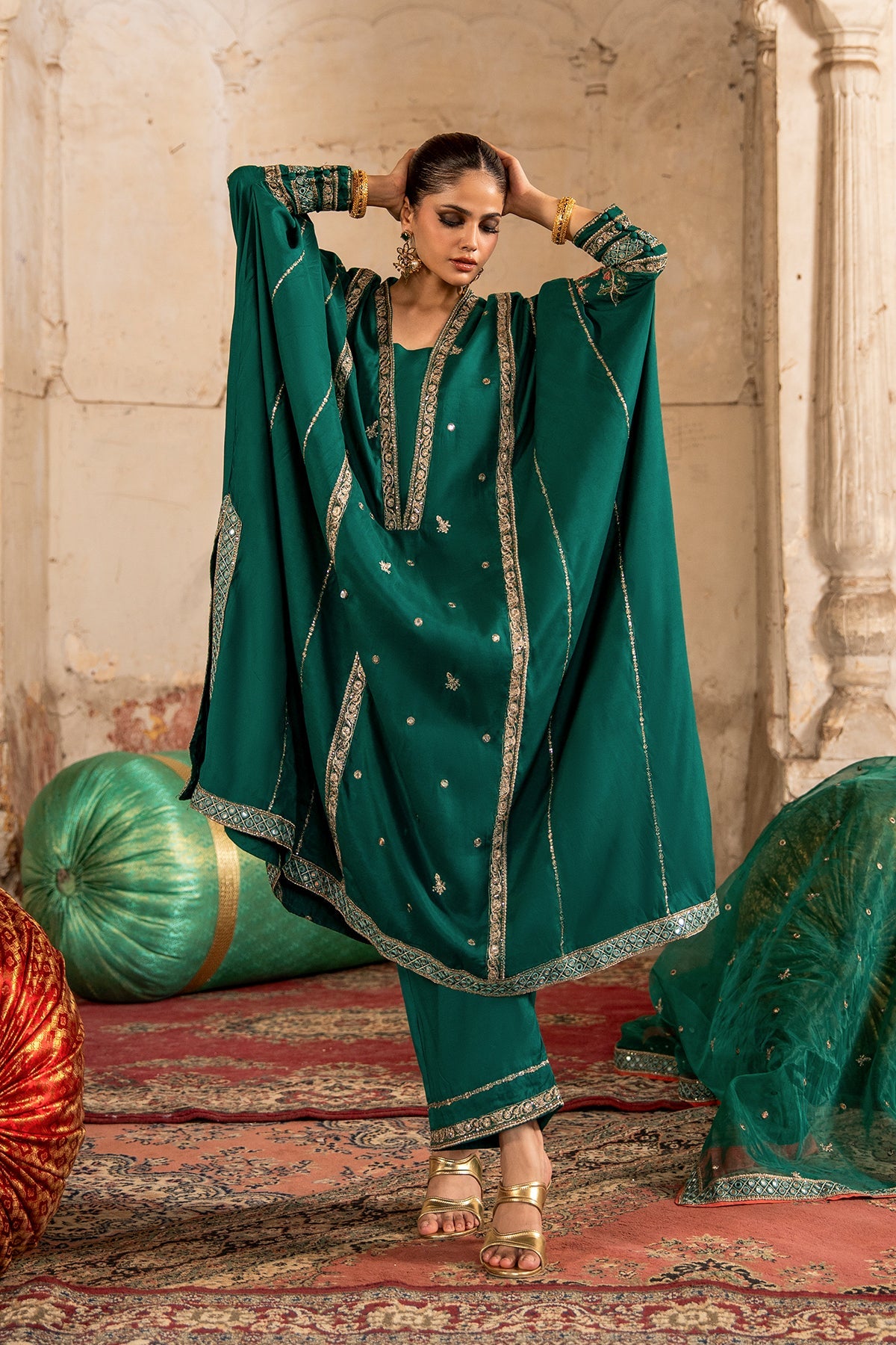 Charizma | Festive Pret | Embroidered Raw Silk CMA-6-388 - by Libasekhas UK - Registered Vendor of : Charizma - 100% Original Designer Dress