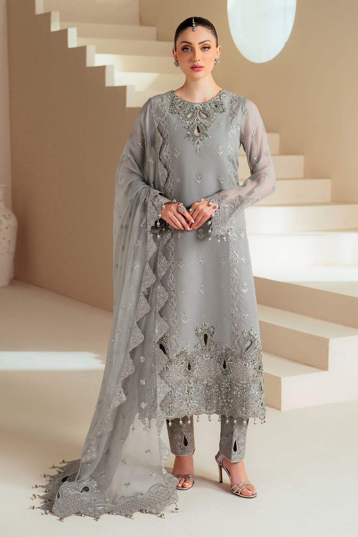 Alizeh | Aymal Chiffon | AF-BHM-4046-Ahvi - by - Libasekhas UK - Registered Vendor of : Alizeh - 100% Original Designer Dresss
