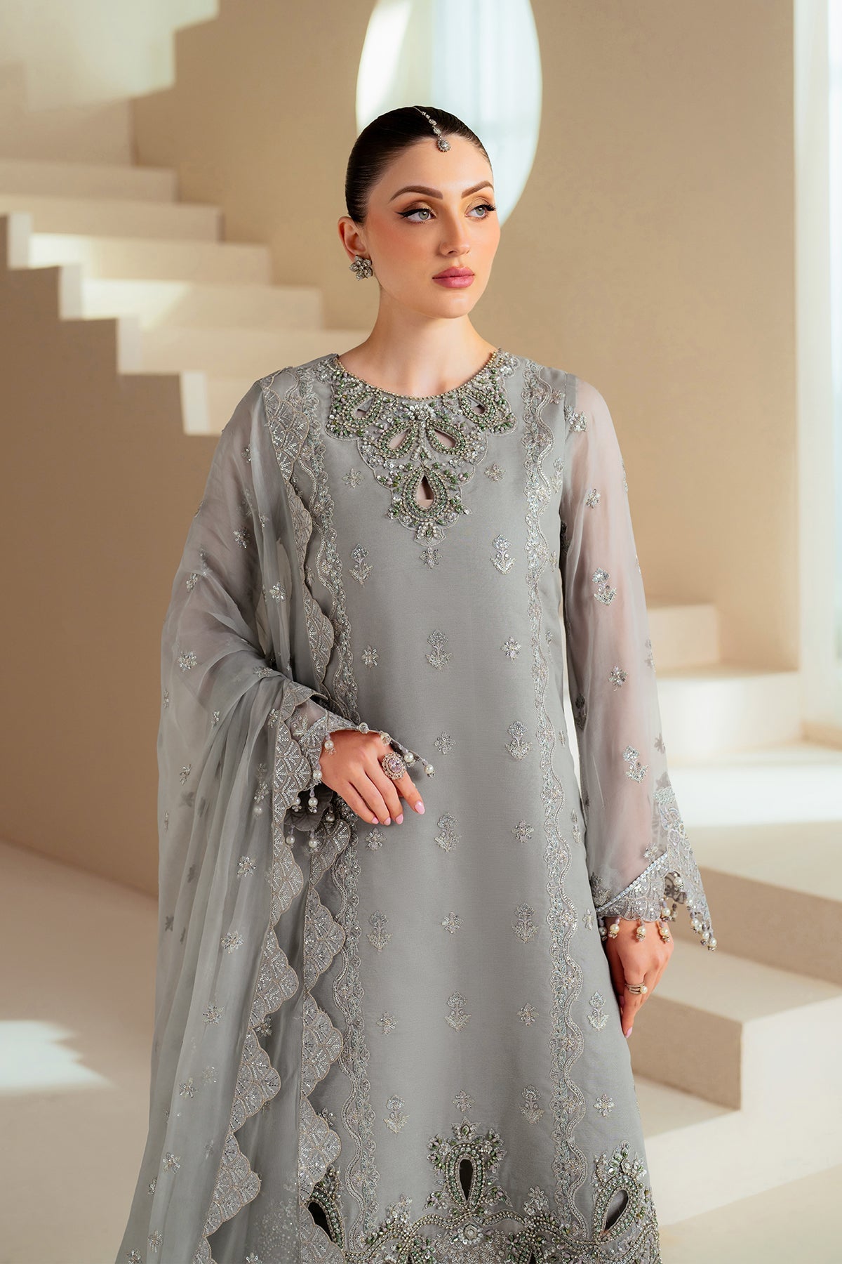 Alizeh | Aymal Chiffon | AF-BHM-4046-Ahvi - by - Libasekhas UK - Registered Vendor of : Alizeh - 100% Original Designer Dresss