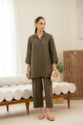 Sahar | Pre Essential Emb Edit | Olive Dusk - by Libasekhas UK - Registered Vendor of : Sahar - 100% Original Designer Dress