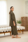 Sahar | Pre Essential Emb Edit | Olive Dusk - by Libasekhas UK - Registered Vendor of : Sahar - 100% Original Designer Dress
