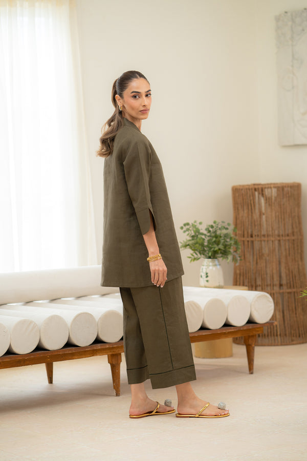Sahar | Pre Essential Emb Edit | Olive Dusk - by Libasekhas UK - Registered Vendor of : Sahar - 100% Original Designer Dress