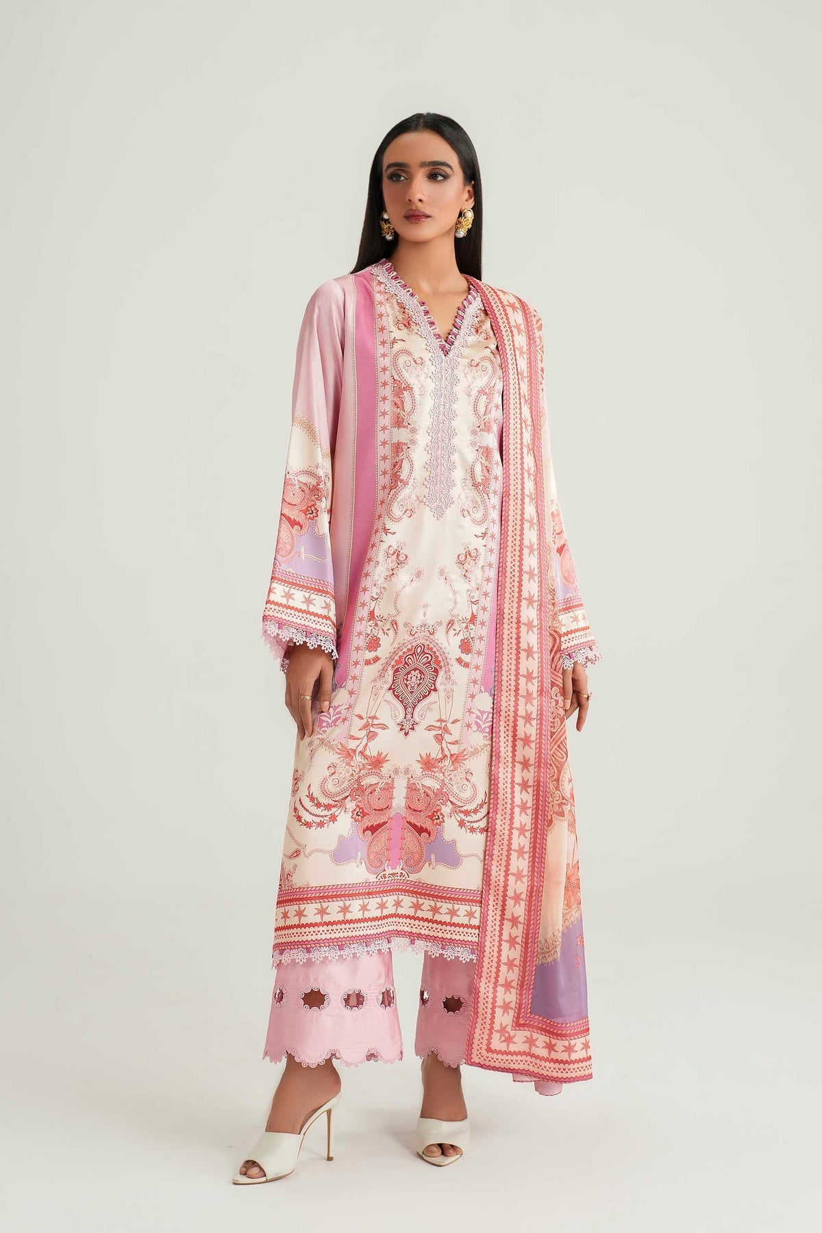 Akbar Aslam | Silk Pret | Blush - by Libasekhas UK - Registered Vendor of : Akbar Aslam - 100% Original Designer Dress