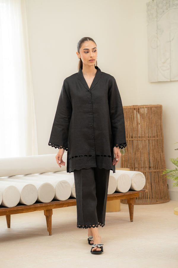 Sahar | Pre Essential Emb Edit | Moonlit Black - by Libasekhas UK - Registered Vendor of : Sahar - 100% Original Designer Dress