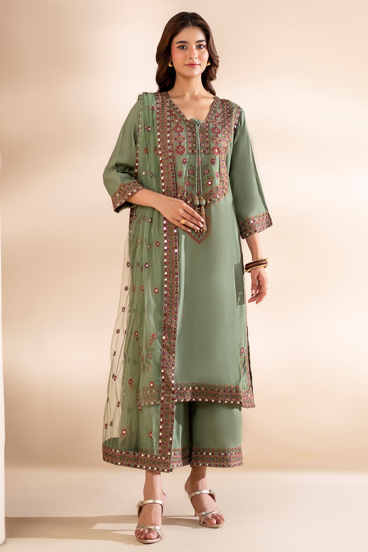 Charizma | Festive Pret | 3-PC Embroidered Silk CMA-6-369 - by Libasekhas UK - Registered Vendor of : Charizma - 100% Original Designer Dress
