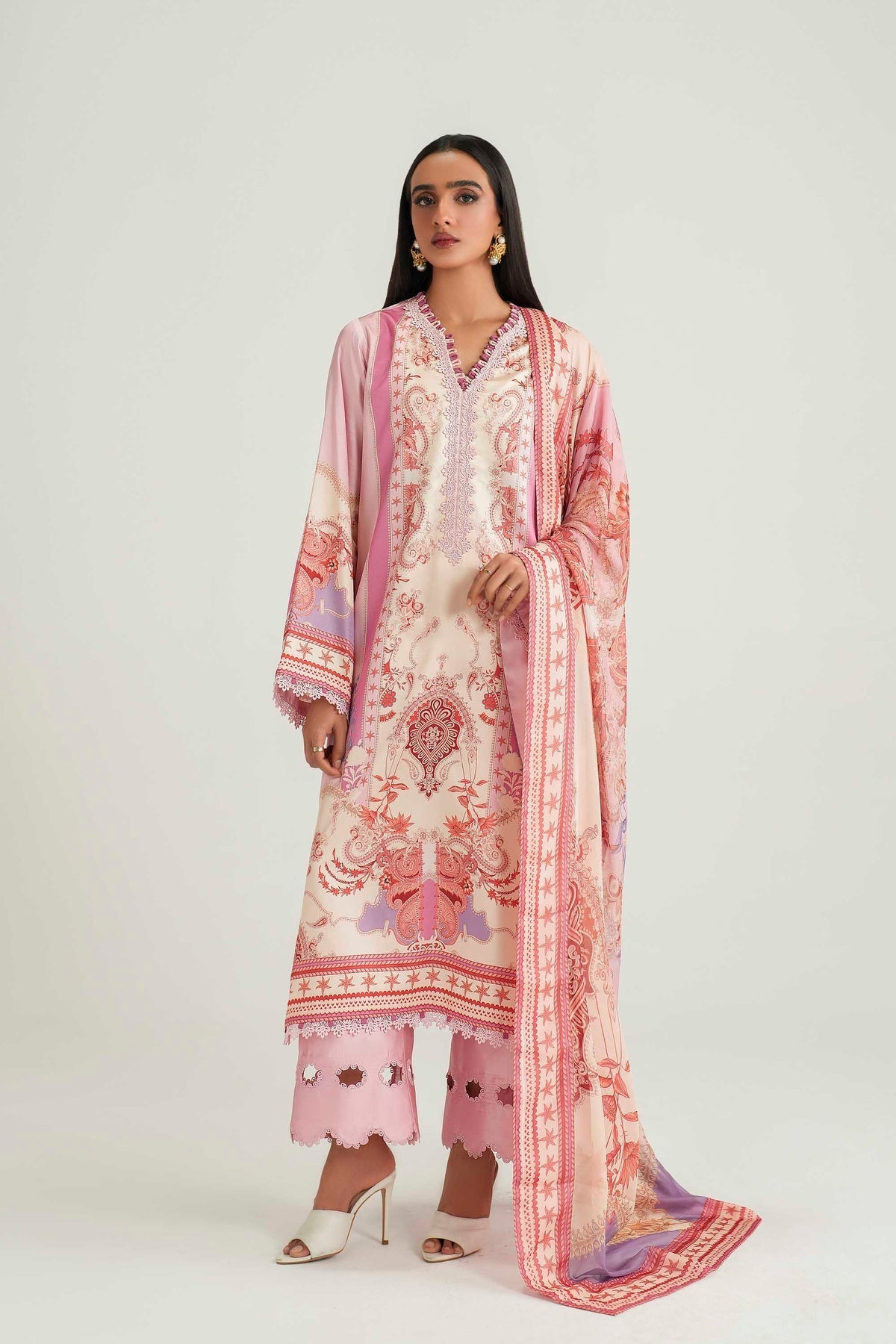 Akbar Aslam | Silk Pret | Blush - by Libasekhas UK - Registered Vendor of : Akbar Aslam - 100% Original Designer Dress