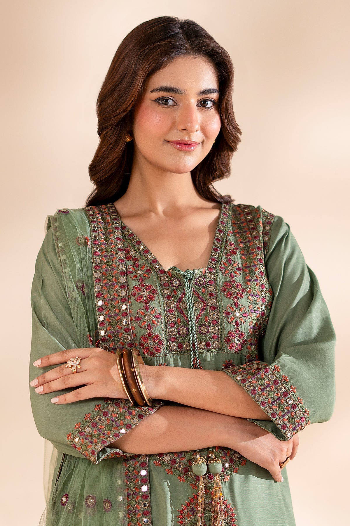 Charizma | Festive Pret | 3-PC Embroidered Silk CMA-6-369 - by Libasekhas UK - Registered Vendor of : Charizma - 100% Original Designer Dress