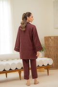 Sahar | Pre Essential Emb Edit | Cherry Noir - by Libasekhas UK - Registered Vendor of : Sahar - 100% Original Designer Dress
