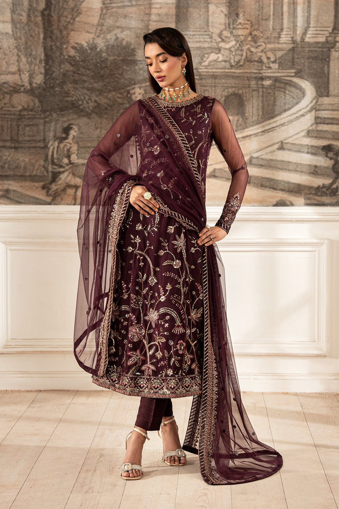 Zarif | Formal Edit 25 | ZFE-06 DAHLIA - by - Libasekhas UK - Registered Vendor of : Zarif - 100% Original Designer Dresss