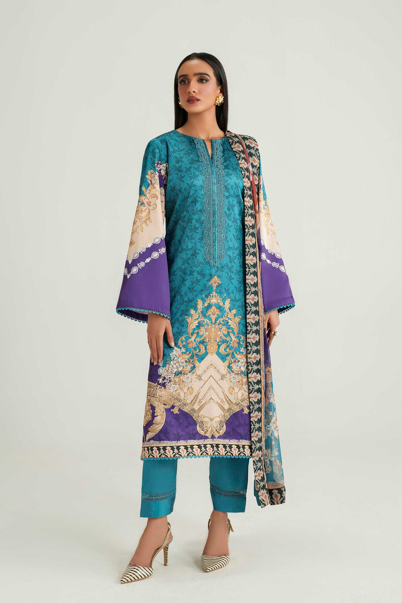 Akbar Aslam | Silk Pret | Azure - by Libasekhas UK - Registered Vendor of : Akbar Aslam - 100% Original Designer Dress