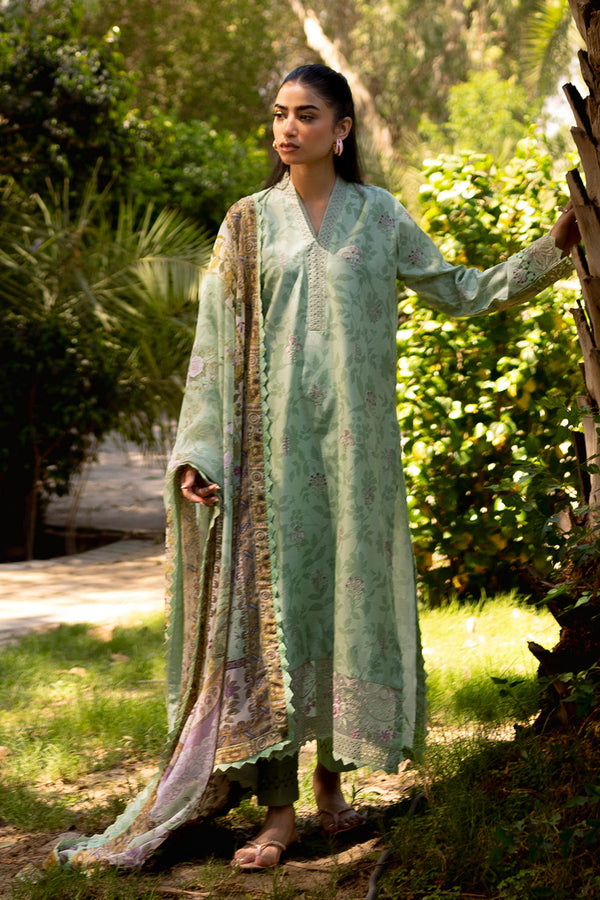Neeshay | Summer Lines Printkari | SAGE BRUSH - by - Libasekhas UK - Registered Vendor of : Neeshay - 100% Original Designer Dresss
