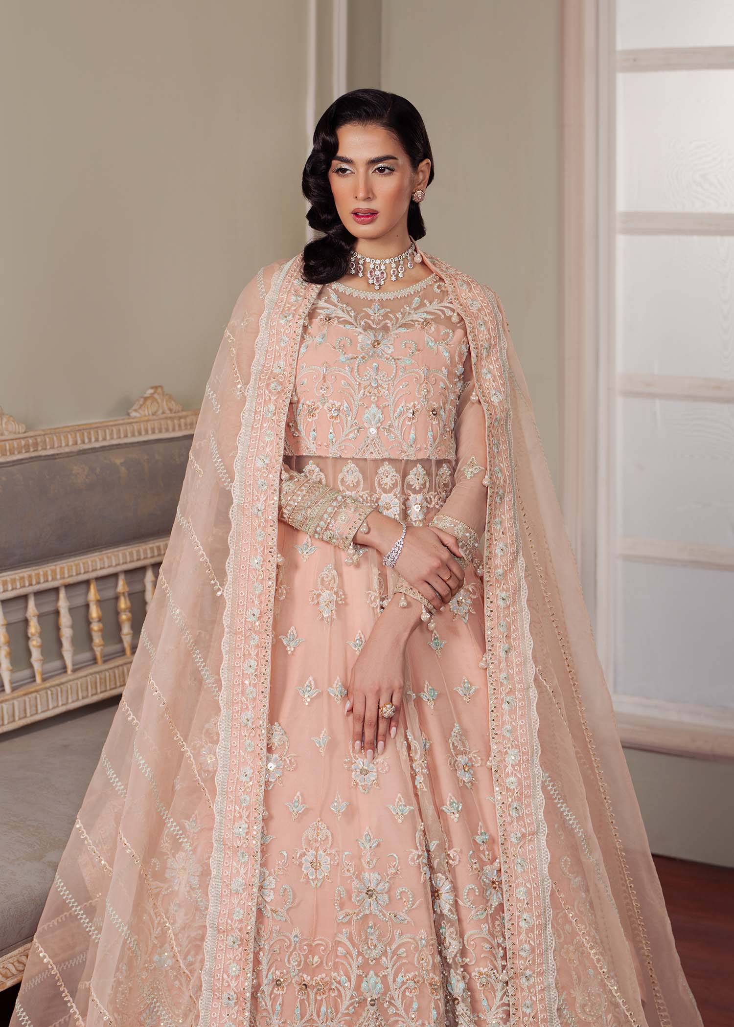 Dastoor | Airah Festive 25 | Cascade - by - Libasekhas UK - Registered Vendor of : Dastoor - 100% Original Designer Dresss