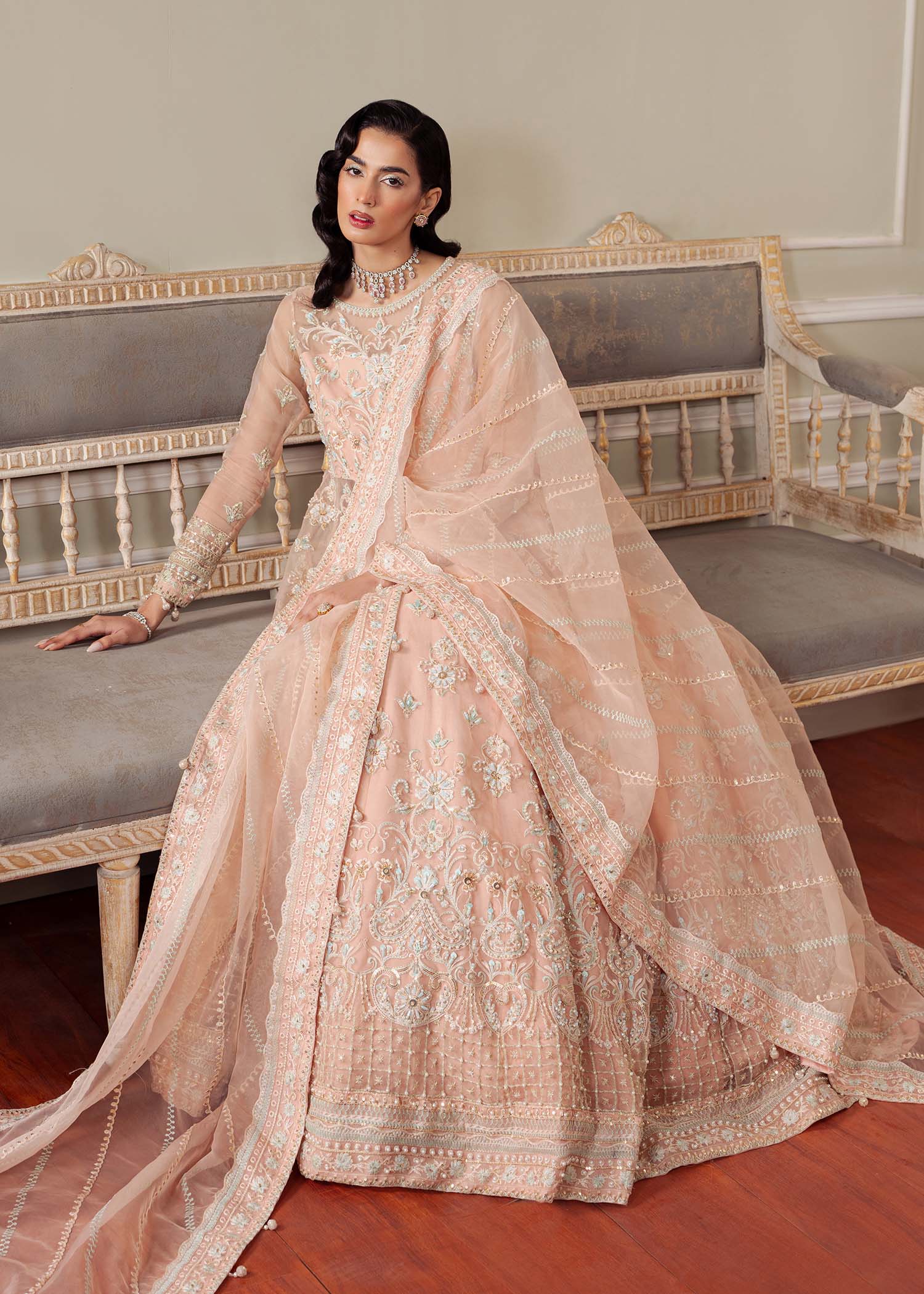 Dastoor | Airah Festive 25 | Cascade - by - Libasekhas UK - Registered Vendor of : Dastoor - 100% Original Designer Dresss