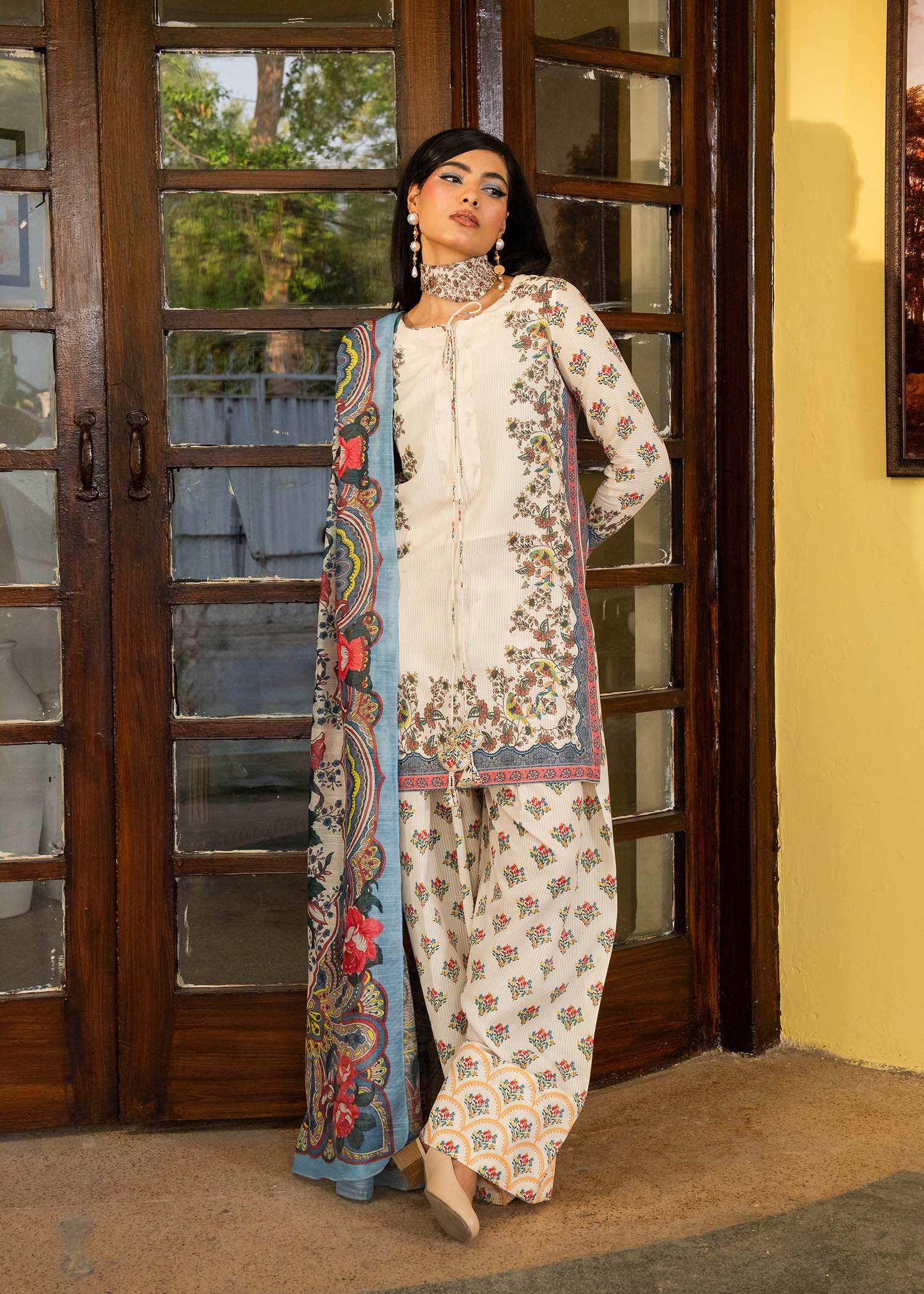 Maria Osama Khan | Retro Lawn 25 | Jasmine - by - Libasekhas UK - Registered Vendor of : Maria Osama Khan - 100% Original Designer Dresss