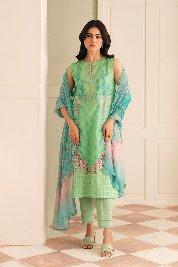 Sahar | Selene 25 | Seafoam Garden - by - Libasekhas UK - Registered Vendor of : Sahar - 100% Original Designer Dresss