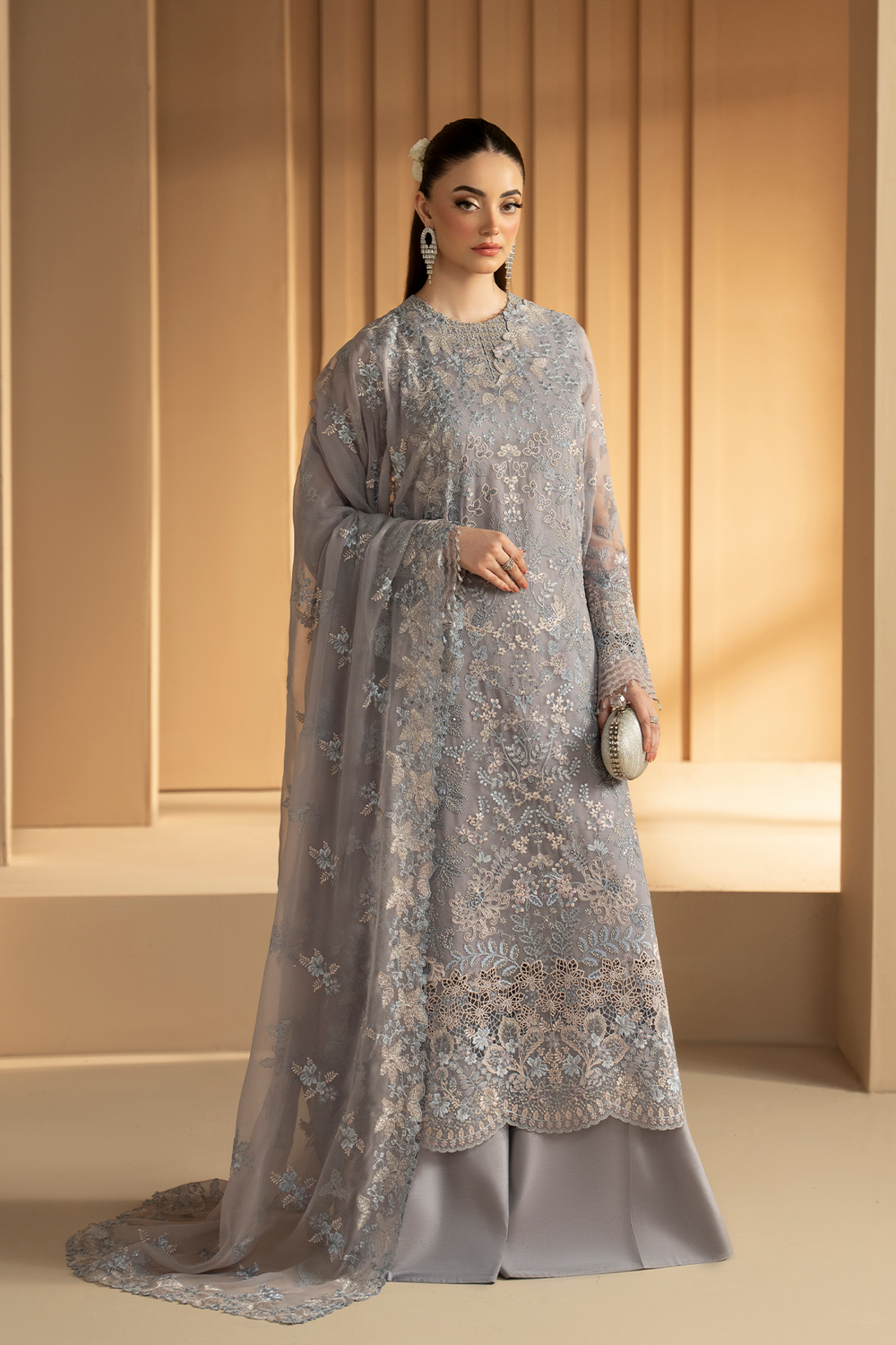 Lavish Premium | Purkashish Formals | Silver Sage - by Libasekhas UK - Registered Vendor of : Lavish Premium - 100% Original Designer Dress