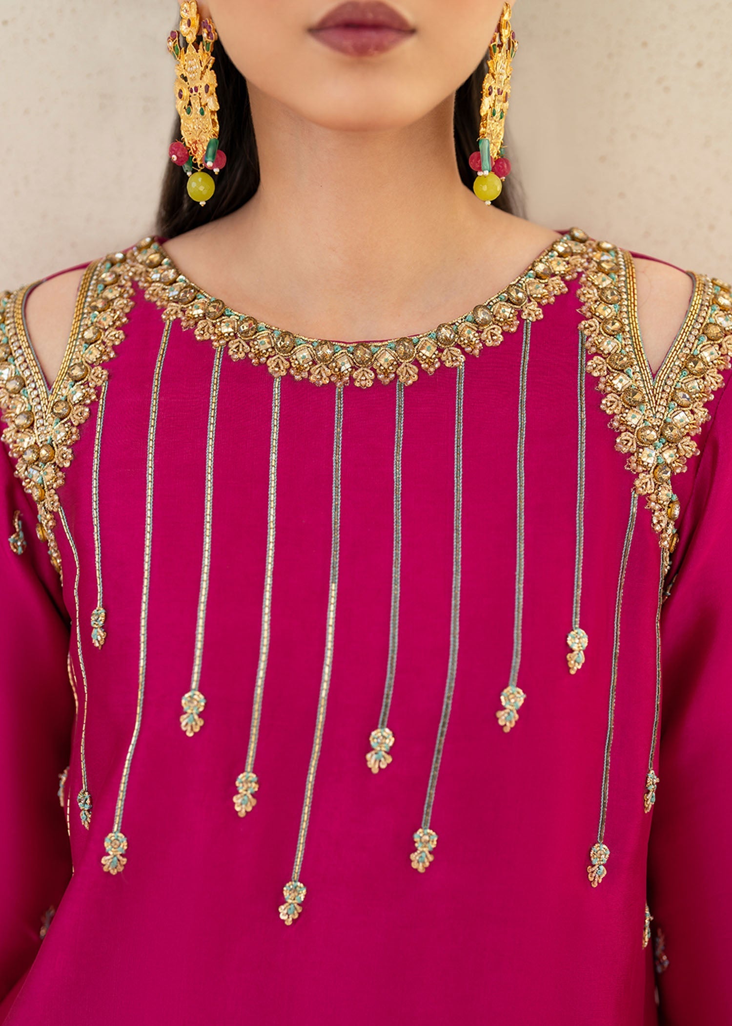 Dastoor | Maahi Luxury Pret 25 | Fuchsia Rose - by - Libasekhas UK - Registered Vendor of : Dastoor - 100% Original Designer Dresss