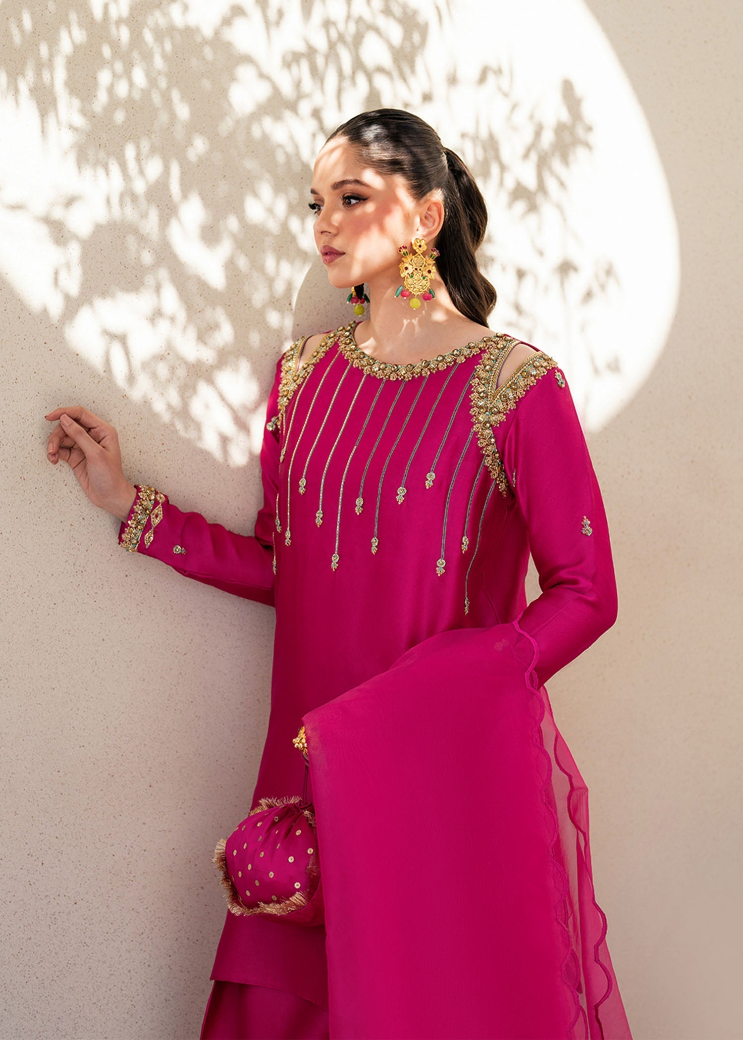 Dastoor | Maahi Luxury Pret 25 | Fuchsia Rose - by - Libasekhas UK - Registered Vendor of : Dastoor - 100% Original Designer Dresss