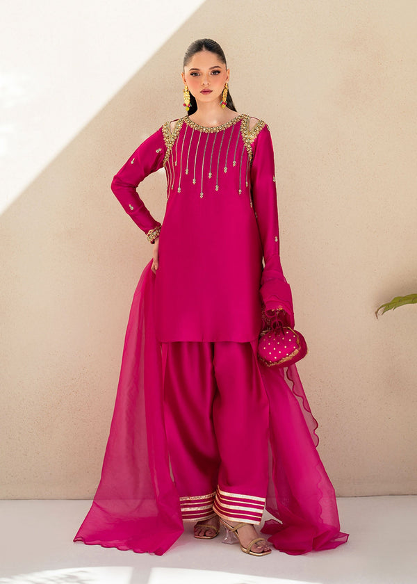 Dastoor | Maahi Luxury Pret 25 | Fuchsia Rose - by - Libasekhas UK - Registered Vendor of : Dastoor - 100% Original Designer Dresss