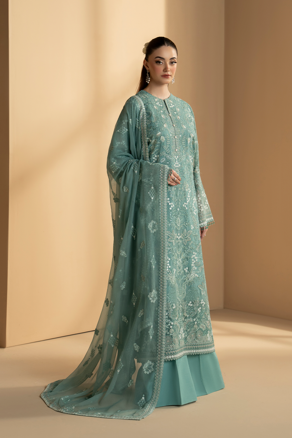 Lavish Premium | Purkashish Formals | Aqua Mist - by Libasekhas UK - Registered Vendor of : Lavish Premium - 100% Original Designer Dress