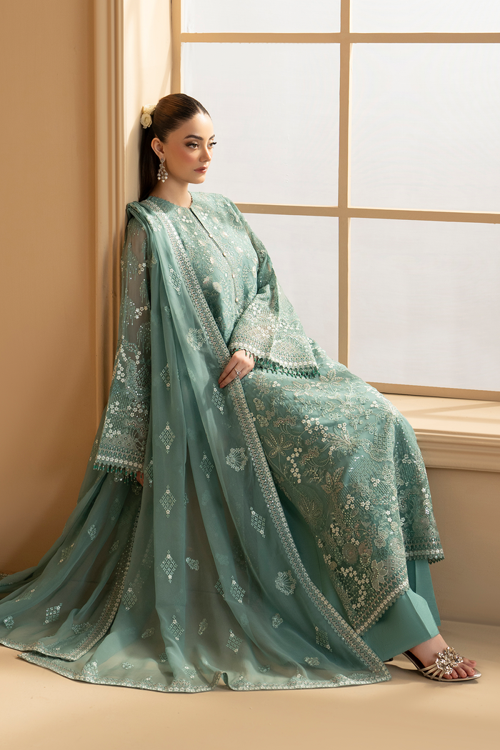 Lavish Premium | Purkashish Formals | Aqua Mist - by Libasekhas UK - Registered Vendor of : Lavish Premium - 100% Original Designer Dress