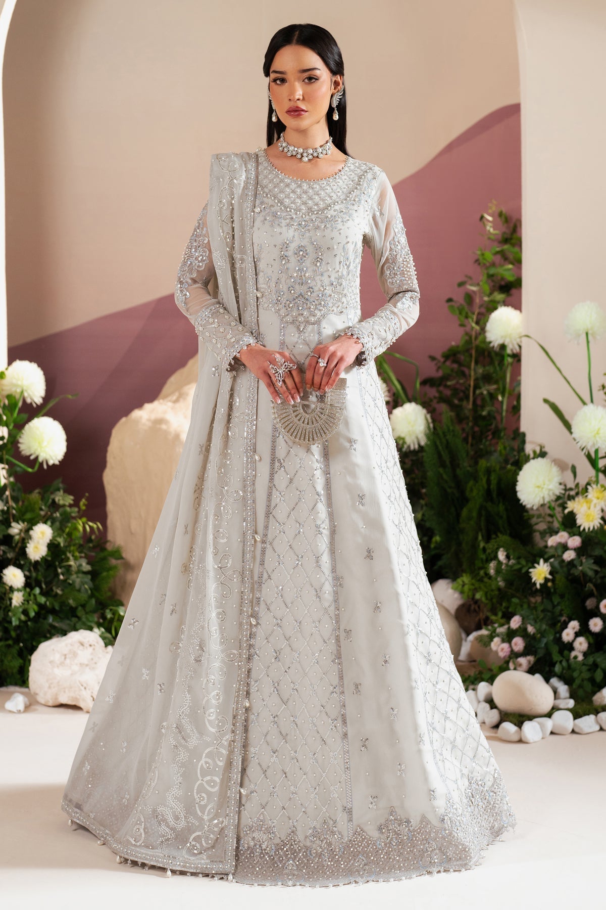 Alizeh | Handcrafted Eid Edit 25 | AF-HM-4032-Musk - by - Libasekhas UK - Registered Vendor of : Alizeh - 100% Original Designer Dresss