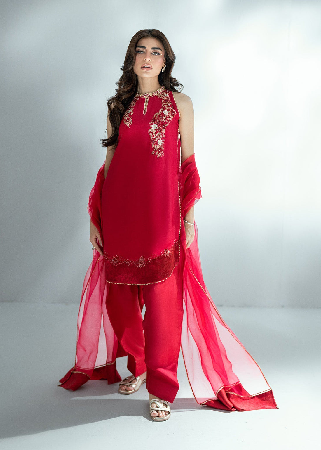 Umsha | Soiree De Rose | Scarlet Smile - by Libasekhas UK - Registered Vendor of : Umsha - 100% Original Designer Dress
