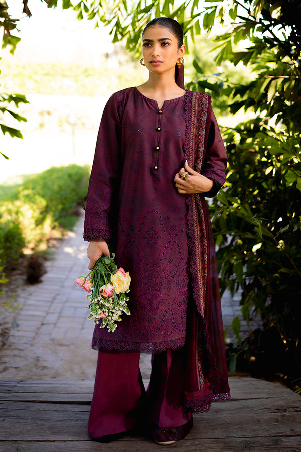 Neeshay | Summer Lines Printkari | CRIMSON - by - Libasekhas UK - Registered Vendor of : Neeshay - 100% Original Designer Dresss
