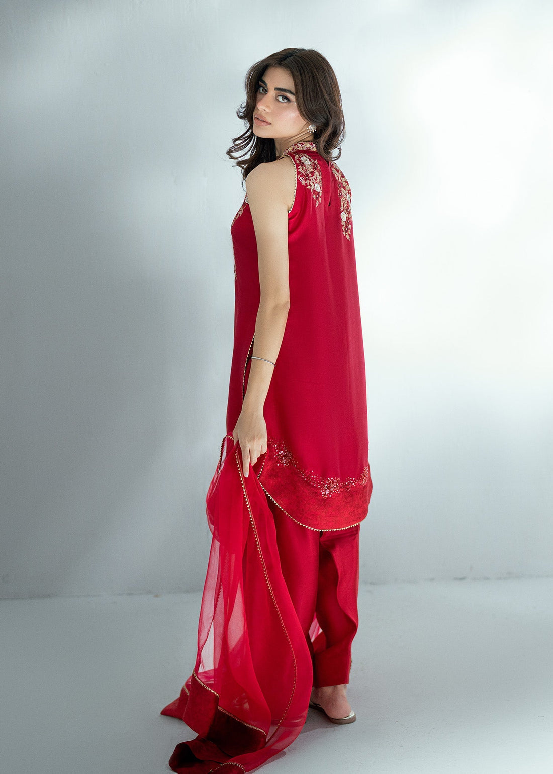 Umsha | Soiree De Rose | Scarlet Smile - by Libasekhas UK - Registered Vendor of : Umsha - 100% Original Designer Dress