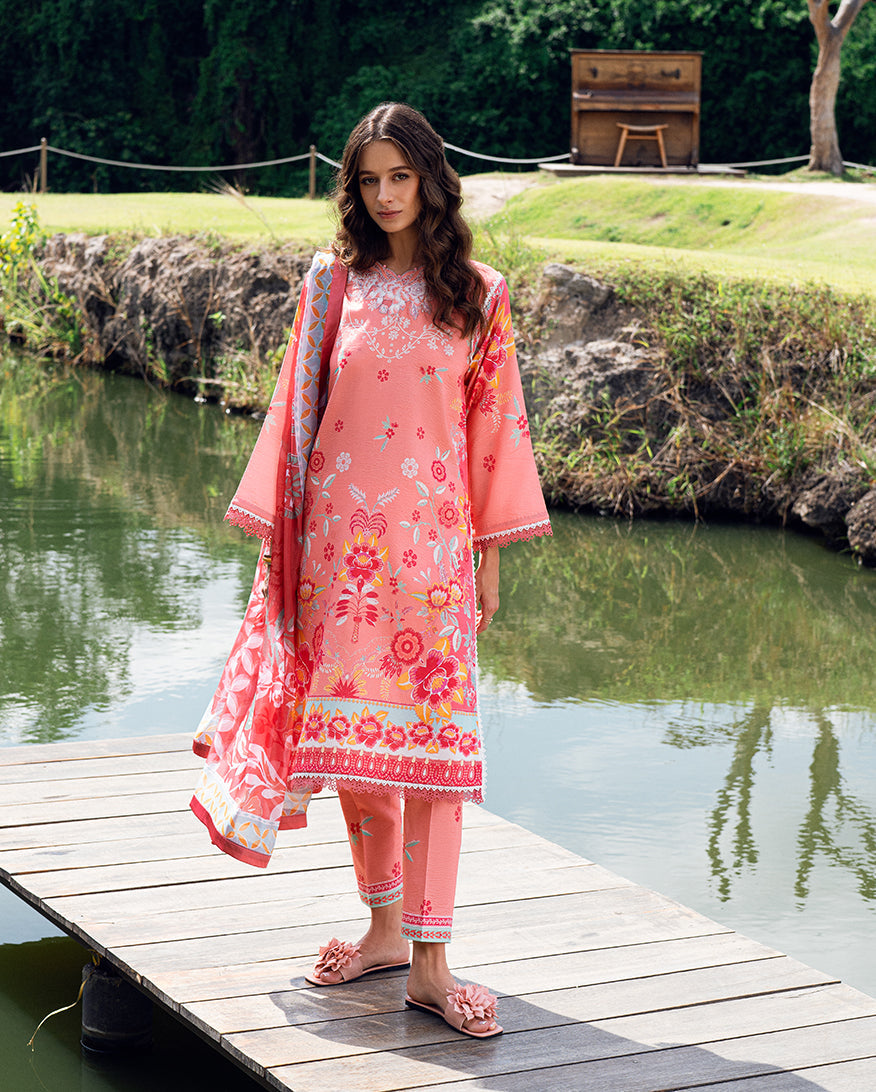 Roheenaz | Garden Veal Printed Lawn 25 | Berry Glint - by - Libasekhas UK - Registered Vendor of : Roheenaz - 100% Original Designer Dresss