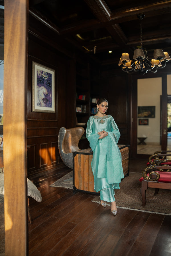 Tabyaa | Ruby Collection 25 | Aqua - by Libasekhas UK - Registered Vendor of : Tabyaa - 100% Original Designer Dress