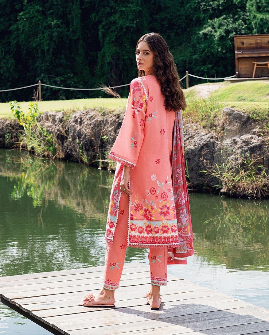 Roheenaz | Garden Veal Printed Lawn 25 | Berry Glint - by - Libasekhas UK - Registered Vendor of : Roheenaz - 100% Original Designer Dresss