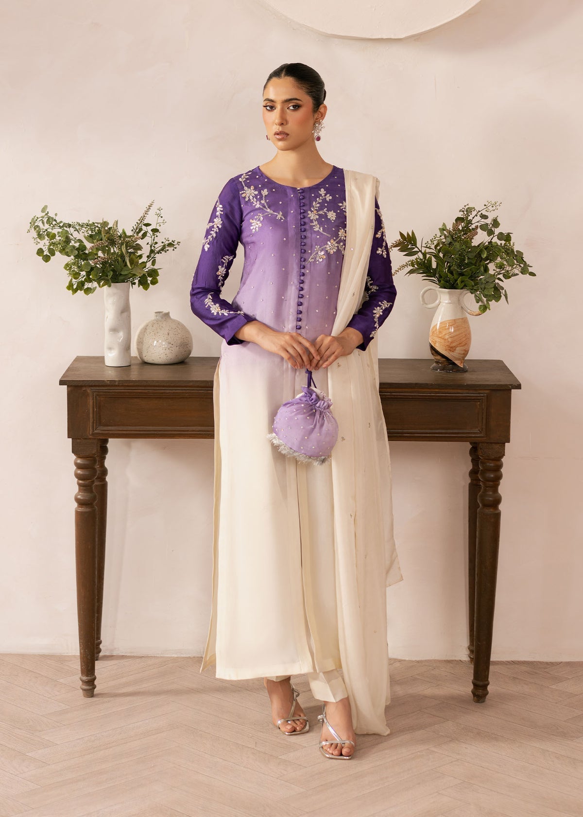Dastoor | Rania Luxury Pret 25 | Purple Ombre - by - Libasekhas UK - Registered Vendor of : Dastoor - 100% Original Designer Dresss