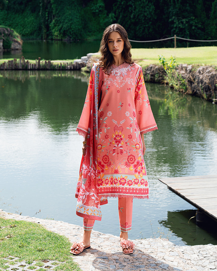 Roheenaz | Garden Veal Printed Lawn 25 | Berry Glint - by - Libasekhas UK - Registered Vendor of : Roheenaz - 100% Original Designer Dresss