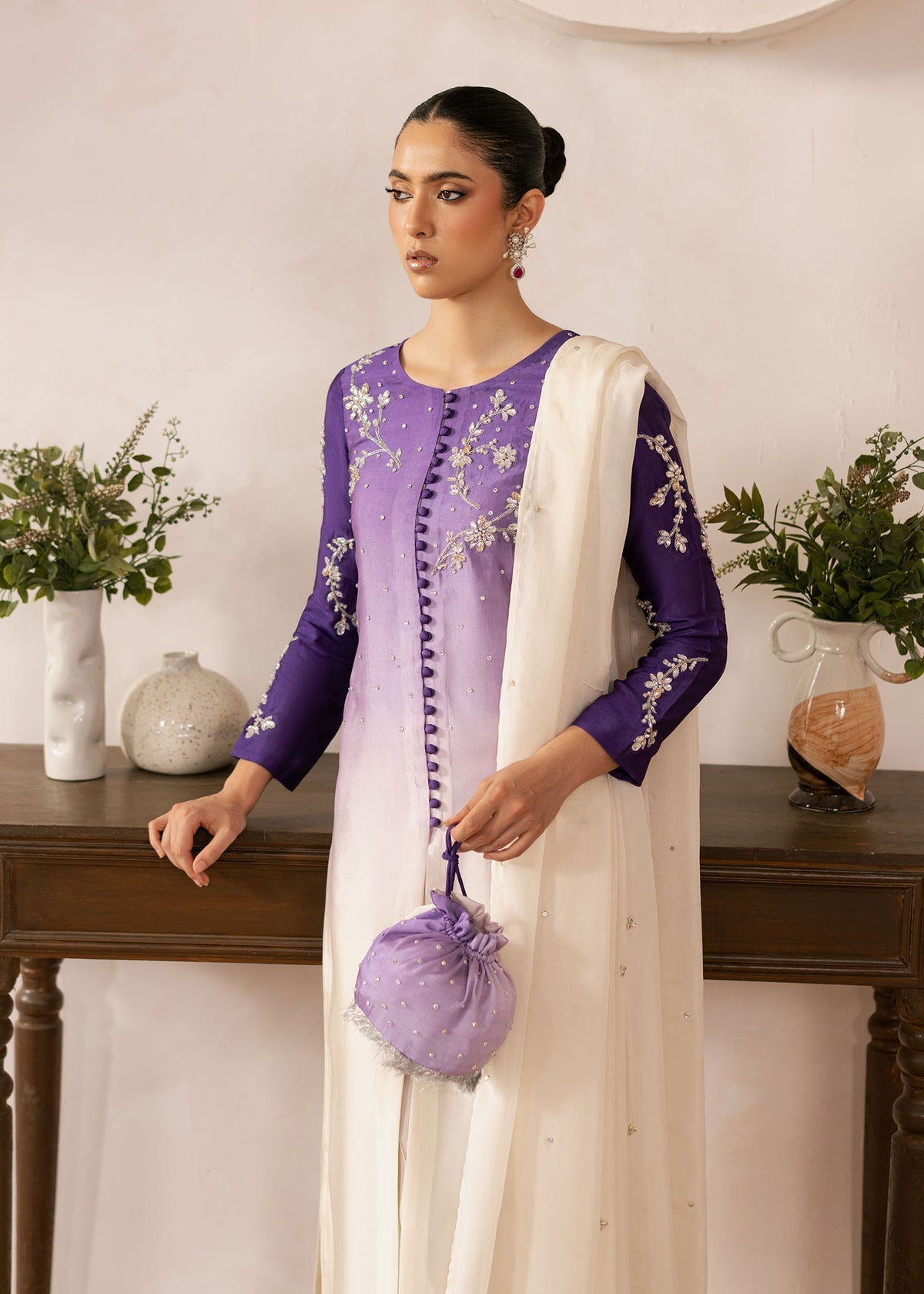 Dastoor | Rania Luxury Pret 25 | Purple Ombre - by - Libasekhas UK - Registered Vendor of : Dastoor - 100% Original Designer Dresss