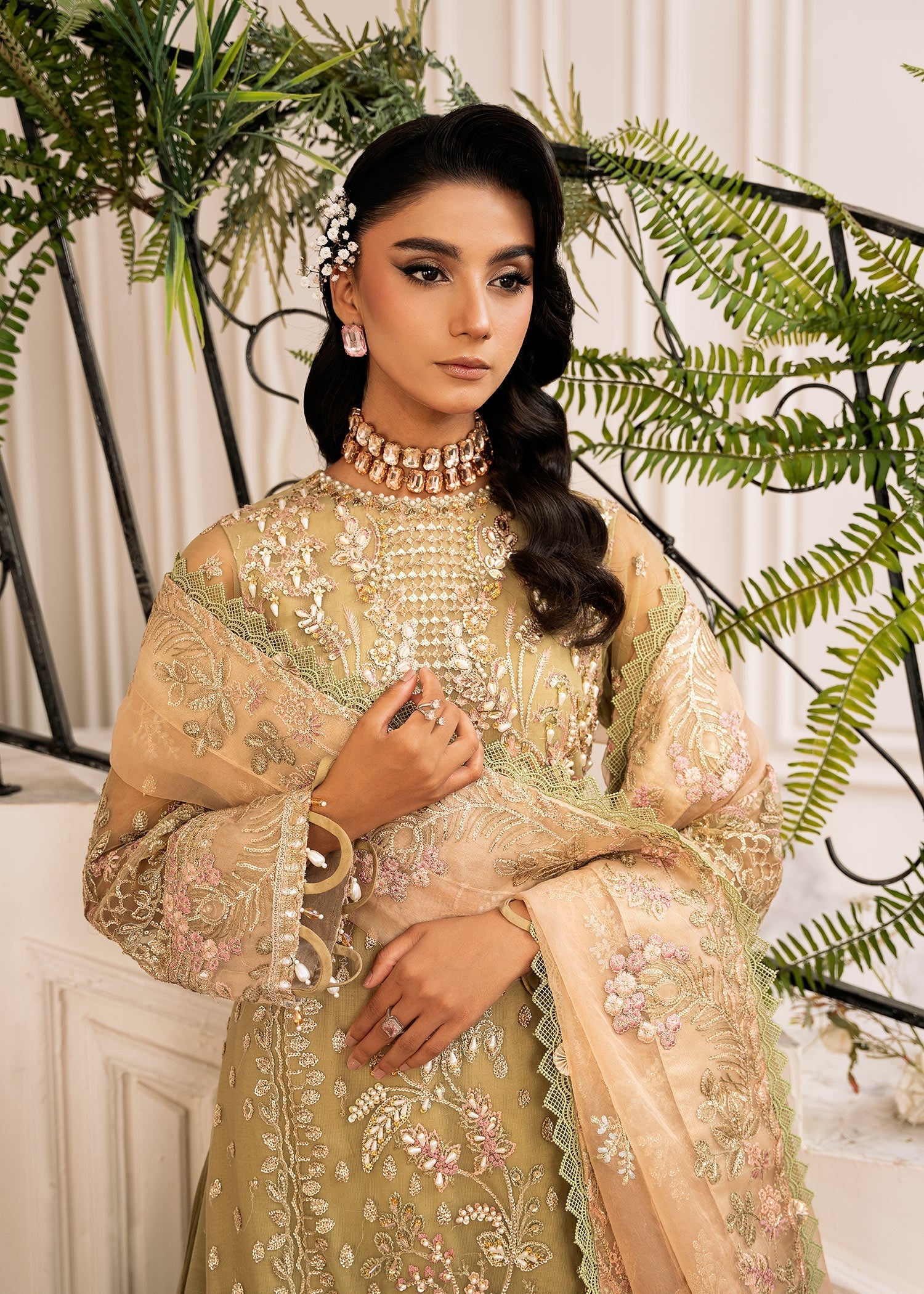 Inayat | Festive Formals | BREWING-MATCHA - by Libasekhas UK - Registered Vendor of : Inayat - 100% Original Designer Dress