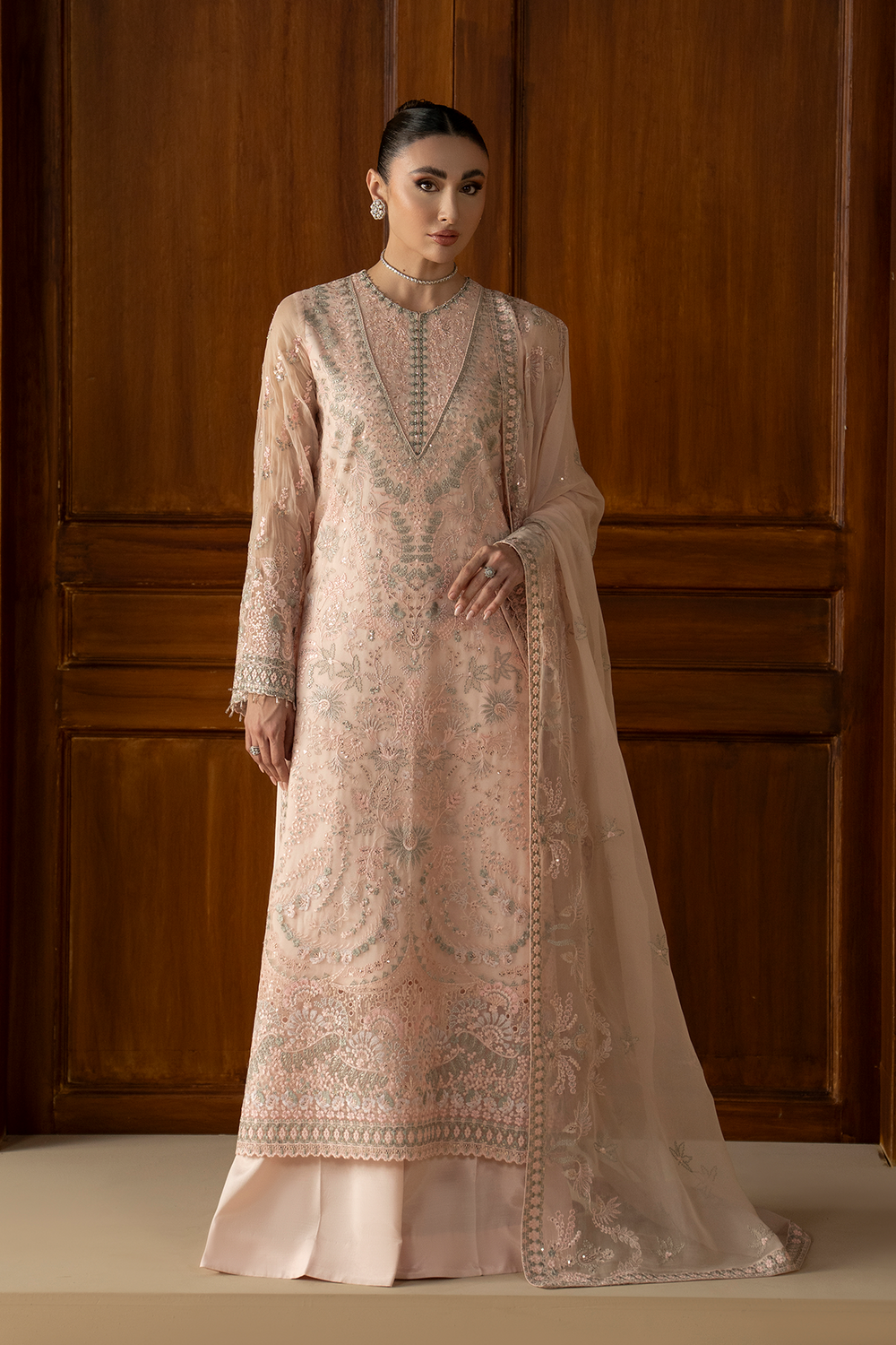 Lavish Premium | Purkashish Formals | Peach Elan - by Libasekhas UK - Registered Vendor of : Lavish Premium - 100% Original Designer Dress