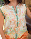 Roheenaz | Garden Veal Printed Lawn 25 | Gold Riddle - by - Libasekhas UK - Registered Vendor of : Roheenaz - 100% Original Designer Dresss