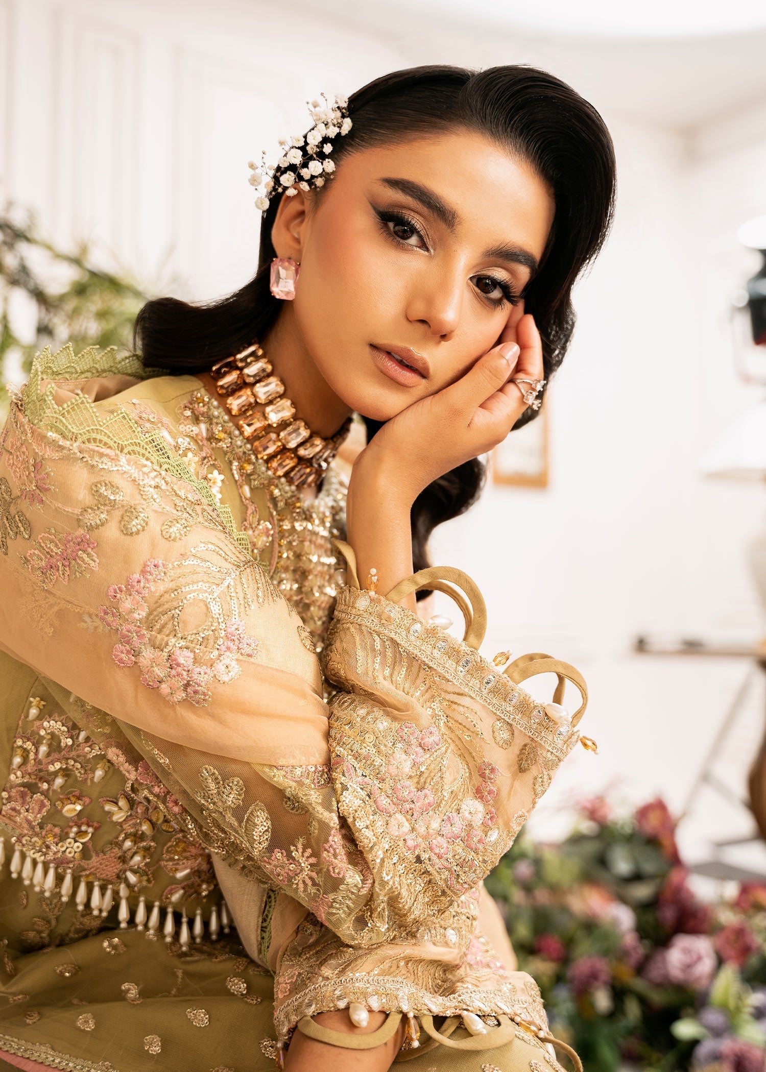 Inayat | Festive Formals | BREWING-MATCHA - by Libasekhas UK - Registered Vendor of : Inayat - 100% Original Designer Dress