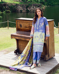 Roheenaz | Garden Veal Printed Lawn 25 | Inky Bloom - by - Libasekhas UK - Registered Vendor of : Roheenaz - 100% Original Designer Dresss