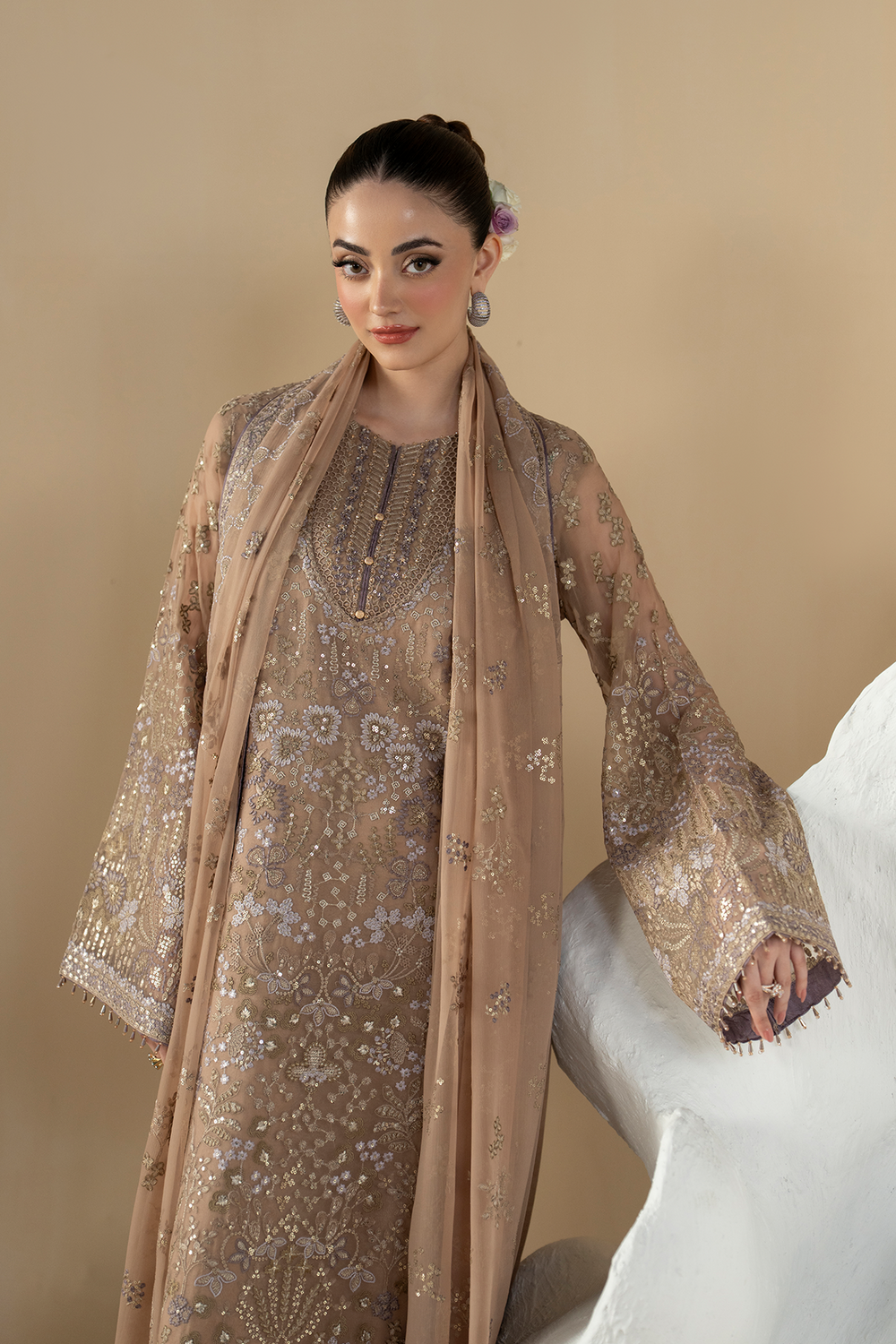 Lavish Premium | Purkashish Formals | Mauve Taupe - by Libasekhas UK - Registered Vendor of : Lavish Premium - 100% Original Designer Dress
