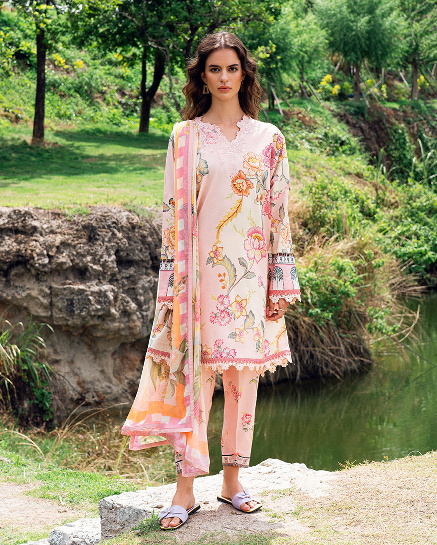 Roheenaz | Garden Veal Printed Lawn 25 |Wildflower fluff - by - Libasekhas UK - Registered Vendor of : Roheenaz - 100% Original Designer Dresss