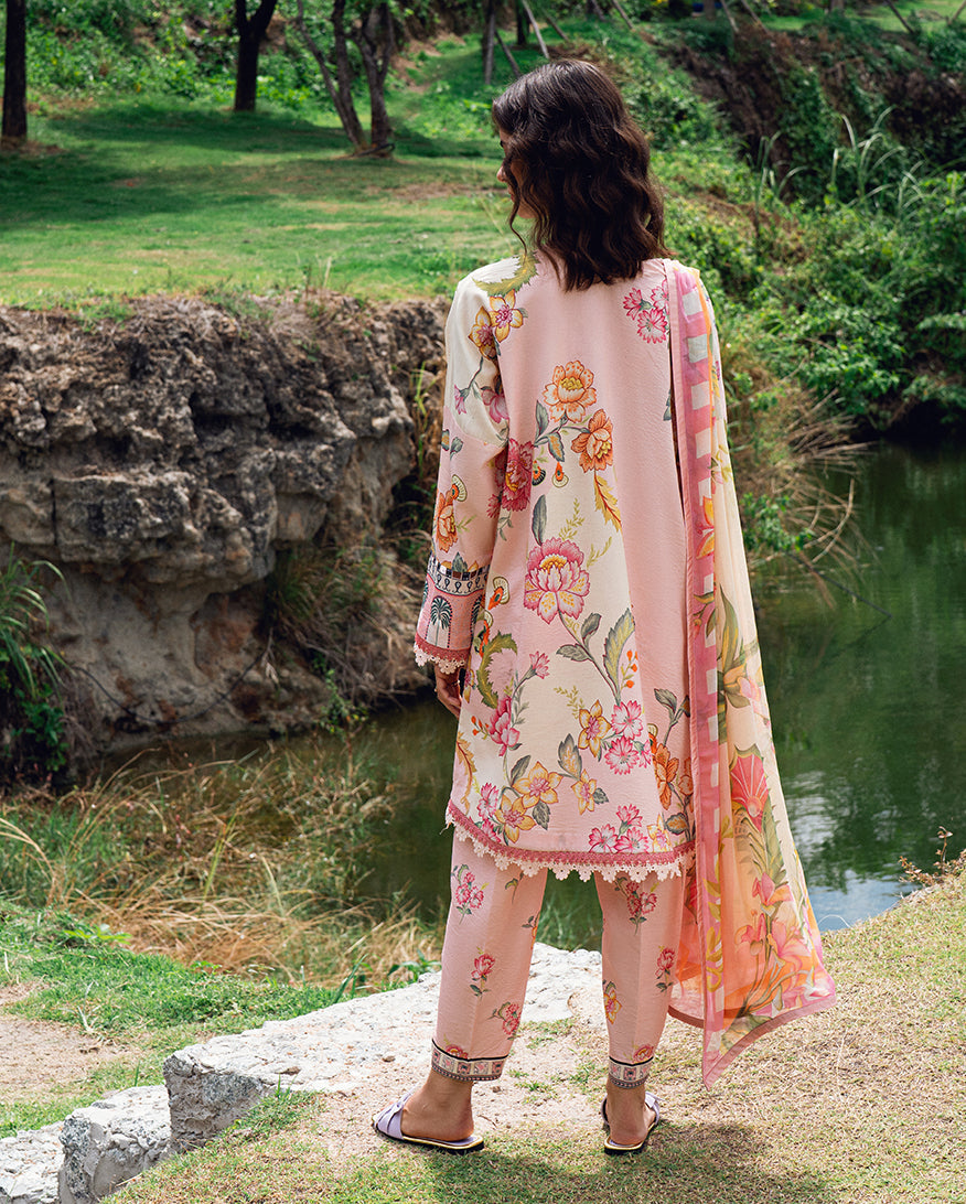 Roheenaz | Garden Veal Printed Lawn 25 |Wildflower fluff - by - Libasekhas UK - Registered Vendor of : Roheenaz - 100% Original Designer Dresss