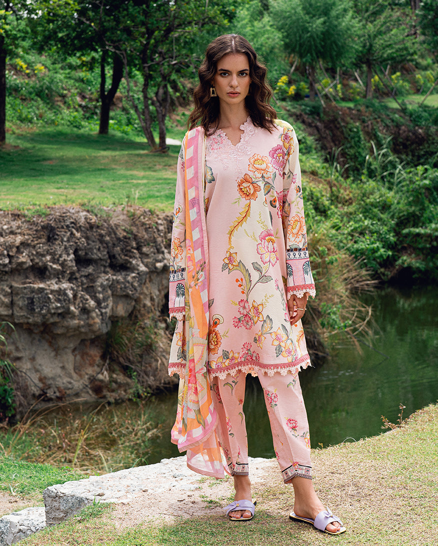 Roheenaz | Garden Veal Printed Lawn 25 |Wildflower fluff - by - Libasekhas UK - Registered Vendor of : Roheenaz - 100% Original Designer Dresss