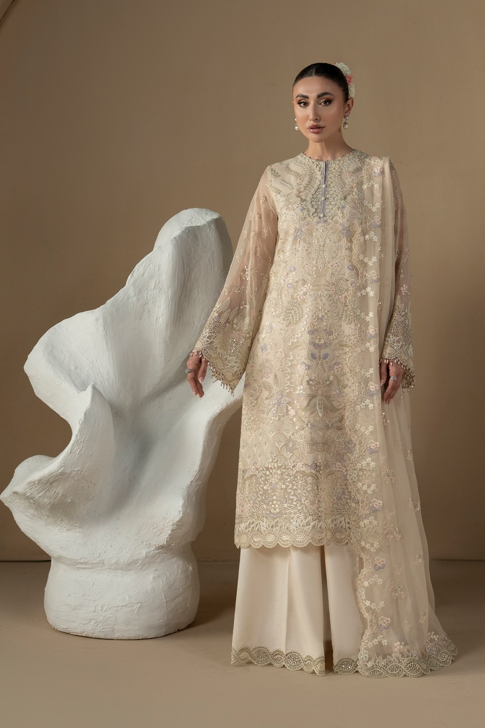 Lavish Premium | Purkashish Formals | Pearl Ivory - by Libasekhas UK - Registered Vendor of : Lavish Premium - 100% Original Designer Dress
