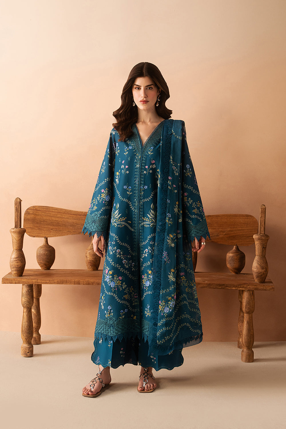 Afrozeh | The Haze 26 | Luem Teal - by Libasekhas UK - Registered Vendor of : Afrozeh - 100% Original Designer Dress